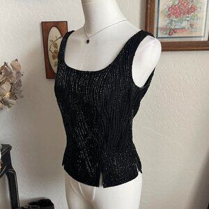 Vintage 90s Bob Mackie Stunning Glam‎ Beaded Top
